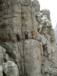 Ausgesetzte Passage am Ende des Klettersteigs