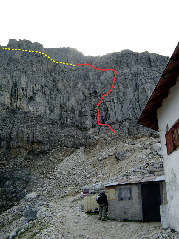 Santnerpass Klettersteig vorgelagerte Wandstufe