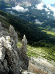 Vorgelagerte Wand Santnerpass-Klettersteig Rosengarten
