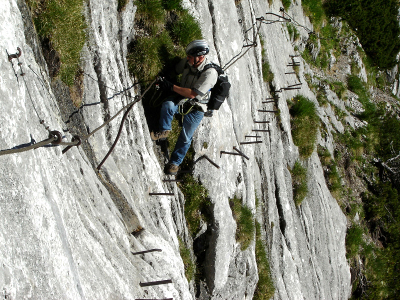 Zugspitze Höllental Klettersteig Auf dem Brett